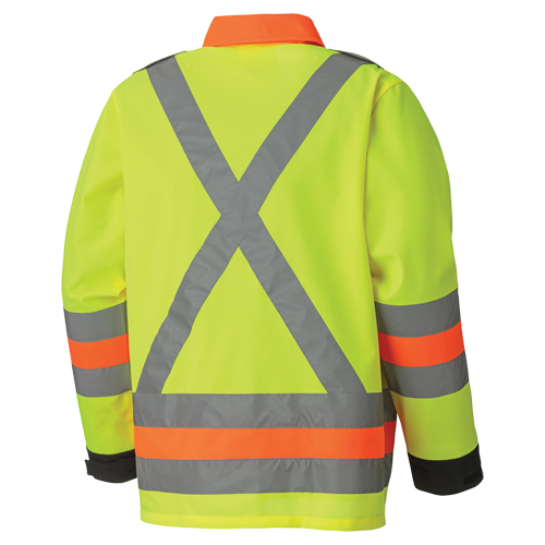 6007 Veste de s&eacute;curit&eacute; routi&egrave;re respirante, Polyester, Jaune lime haute visibilit&eacute;, T-petit D. Morneault & Fils