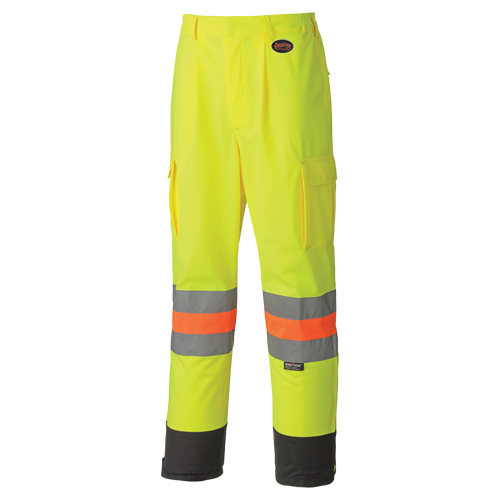 6009 Breathable Traffic Safety Pants, Polyester, X-Small, High Visibility Lime-Yellow D. Morneault & Fils