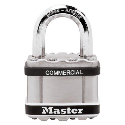 Laminated Padlock, Silver, Keyed Different, Laminated Steel, 2" Width D. Morneault & Fils