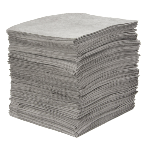 Premium Meltblown Sorbent Pads, Universal, 15" x 18", 25 gal. Absorbancy D. Morneault & Fils