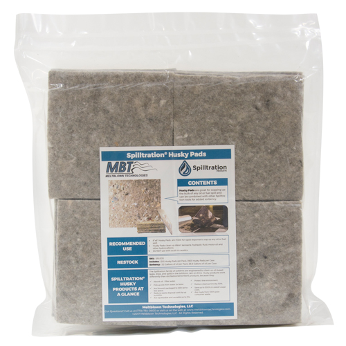 Spilltration Husky Pads, Oil Only, 16" x 16", 17.2 gal. Absorbancy D. Morneault & Fils