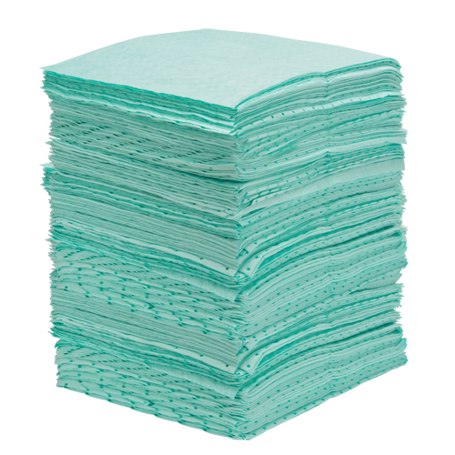 Premium Bonded Sorbent Pads, Hazmat, 15" x 18", 30 gal. Absorbancy D. Morneault & Fils