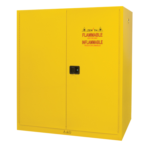 Armoire pour entreposage de barils &agrave; la verticale, Capacit&eacute; de 110 gal. US, 2 barils, Jaune D. Morneault & Fils