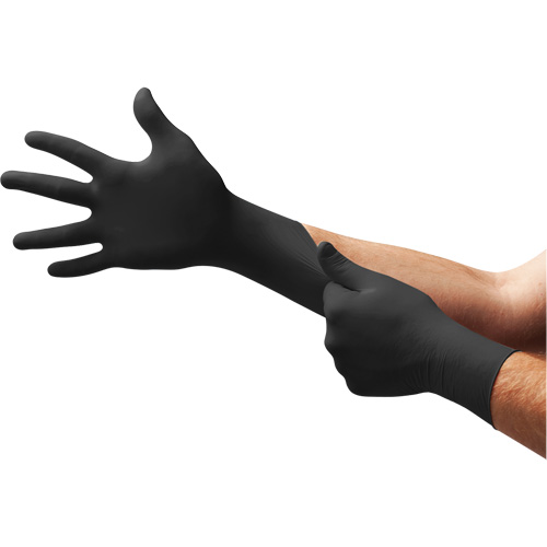 MidKnight&reg; Exam Gloves, X-Small, Nitrile, 4.7-mil, Powder-Free, Black, Class 2 D. Morneault & Fils