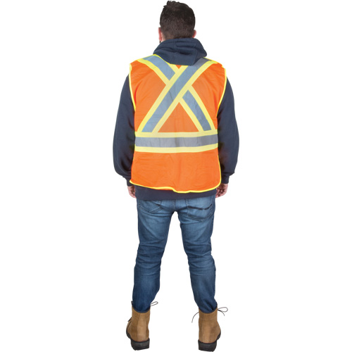 Veste d'arpenteur r&eacute;sistante aux flammes, Orange haute visibilit&eacute;, T-Grand, Polyester D. Morneault & Fils