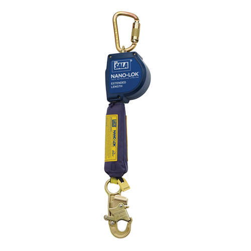 Nano-Lok Extended Length Self-Retracting Lifeline, 10', Polyester/Web, Swivel D. Morneault & Fils