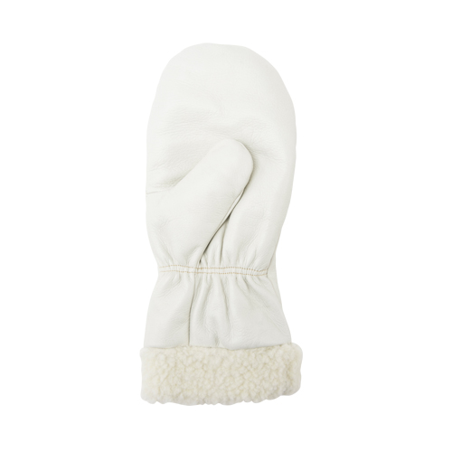 Mitaines d'hiver en cuir fleur de premi&egrave;re qualit&eacute; doubl&eacute;es de boa, Taille Grand, Mitaine D. Morneault & Fils