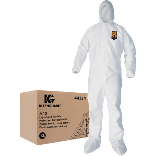 Kleenguard A40 Coveralls, X-Large, White, Microporous D. Morneault & Fils