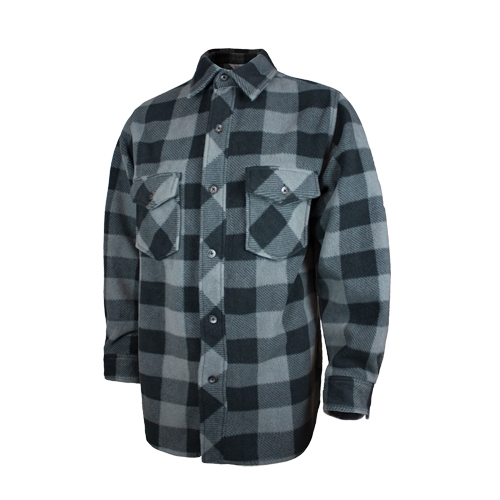 Chemise &agrave; carreaux en molleton solaire, Hommes, Grand, Gris D. Morneault & Fils