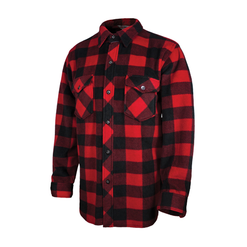 Chemise &agrave; carreaux en molleton solaire, Hommes, Grand, Rouge D. Morneault & Fils