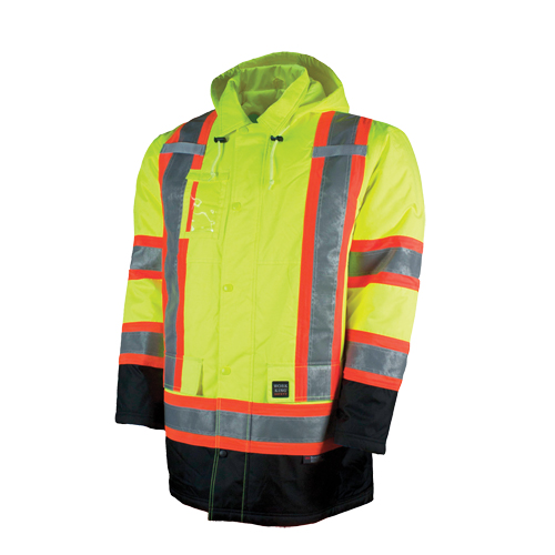 Parka de s&eacute;curit&eacute; doubl&eacute;, Jaune lime haute visibilit&eacute;, Grand D. Morneault & Fils