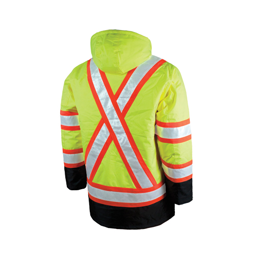 Parka de s&eacute;curit&eacute; doubl&eacute;, Jaune lime haute visibilit&eacute;, Grand D. Morneault & Fils