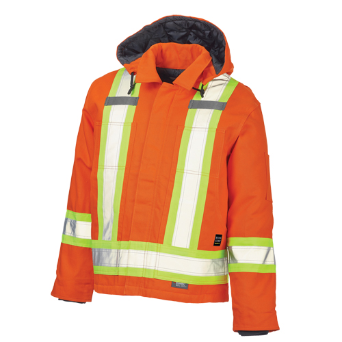 Manteau de s&eacute;curit&eacute;, Orange haute visibilit&eacute;, Grand D. Morneault & Fils
