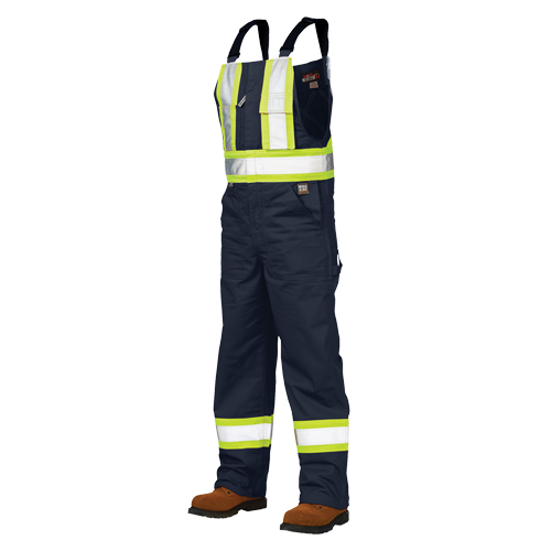Unlined Safety Overalls, Poly-Cotton, Large, Navy Blue D. Morneault & Fils