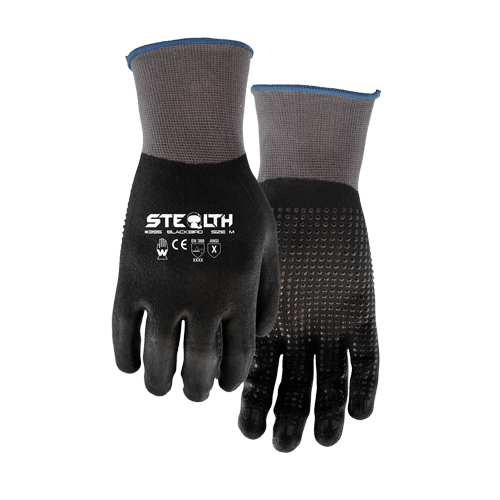 395 Stealth Blackbird Gloves, 11/2X-Large, Foam Nitrile Coating, 15 Gauge, Nylon Shell D. Morneault & Fils