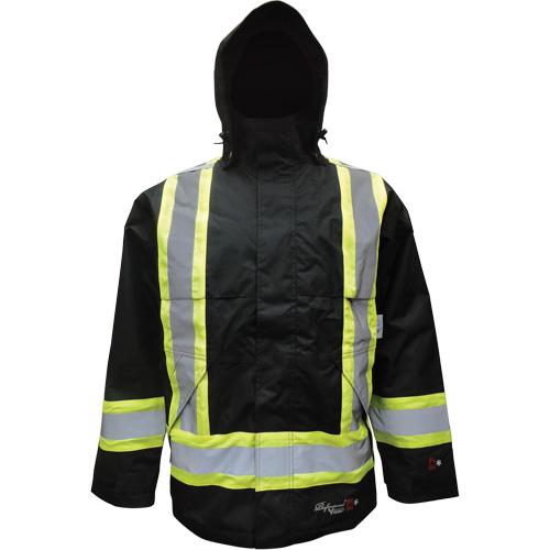 Insulated Jacket, Polyester/Polyurethane, Black, Small D. Morneault & Fils