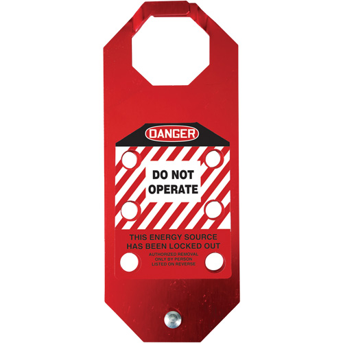 Stopout&reg; OSHA Danger Aluma-Tag Do Not Operate Hasp, Red D. Morneault & Fils