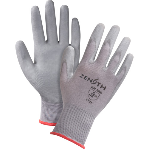 Gants en nylon enduits de polyur&eacute;thane sans DMF, 10/T-Grand, R&ecirc;vetement Polyur&eacute;thane, Calibre 15, Enveloppe en Nylon D. Morneault & Fils