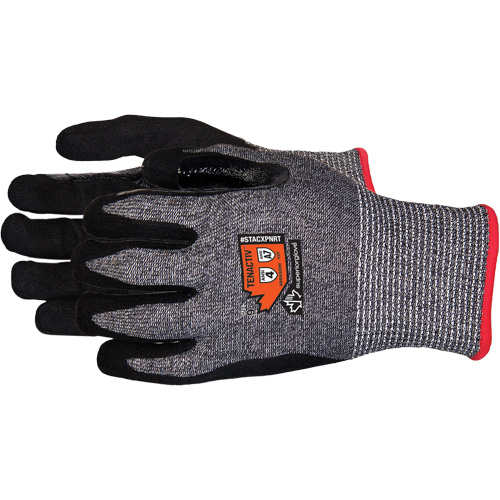 Gants en tricot de composite r&eacute;sistant aux coupures, Taille 6/T-petit, Calibre 13, Rev&ecirc;tement Mousse de nitrile, Enveloppe en Acier inoxydable/PEHP/TenActiv, ASTM ANSI niveau A7 D. Morneault & Fils