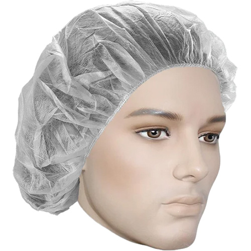 Bonnets bouffants, Polypropyl&egrave;ne, 18", Blanc D. Morneault & Fils