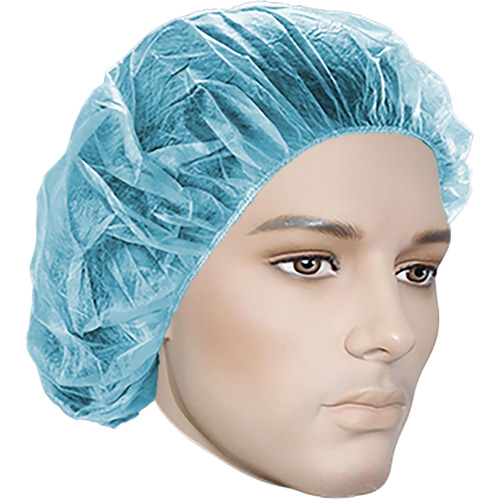Bonnets bouffants, Polypropyl&egrave;ne, 18", Bleu D. Morneault & Fils