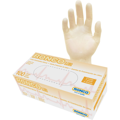 Gants jetables, T-Grand, Latex, 4 mils, Sans poudre, Naturel, Classe 2 D. Morneault & Fils