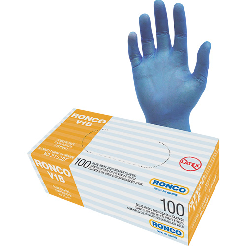 Gants jetables, T-Grand, Vinyle, 3 mils, Sans poudre, Transparent D. Morneault & Fils
