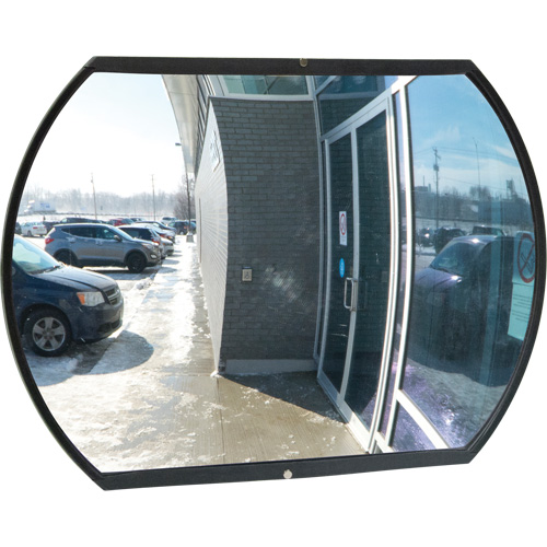 Miroir convexe rectangulaire/rond avec support, 18" h x 26" la, Int&eacute;rieur/Ext&eacute;rieur D. Morneault & Fils