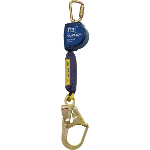 Nano-Lok Extended Length Self-Retracting Lifeline, 9', Polyester/Web, Swivel D. Morneault & Fils