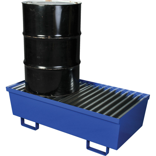 Steel Spill Containment Pallet, 74 US gal. Spill Capacity, 27" x 51.25" x 13" D. Morneault & Fils