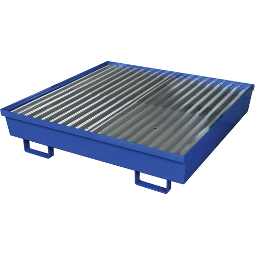 Palette de confinement des d&eacute;versements en acier, Capacit&eacute; de d&eacute;versement 92 gal. US, 54" x 54,25" x 12" D. Morneault & Fils