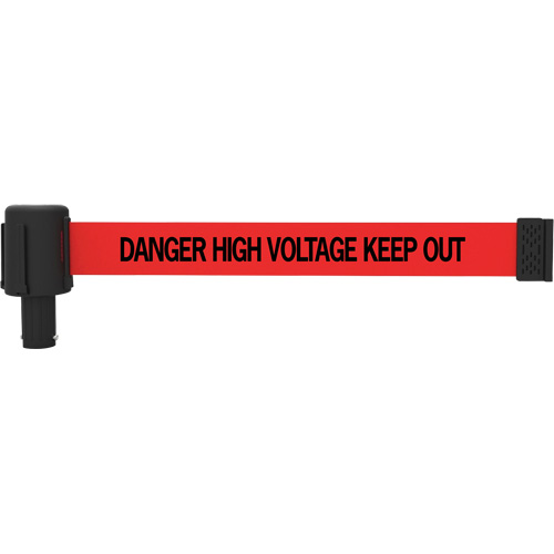 PLUS Banner Cassettes, Danger High Voltage Keep Out, 15', Red Tape D. Morneault & Fils
