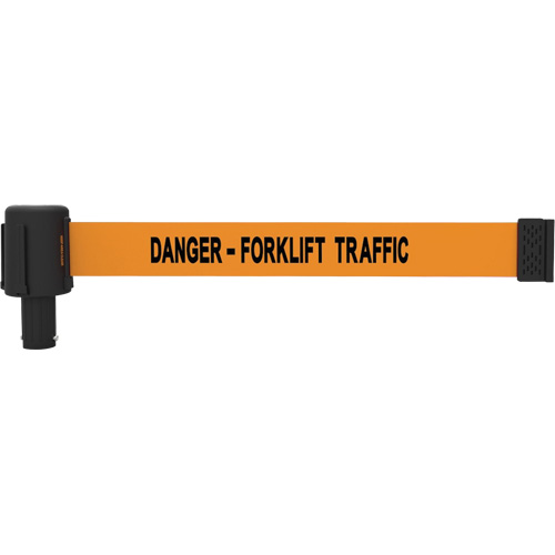 PLUS Banner Cassettes, Danger - Forklift Traffic, 15', Orange Tape D. Morneault & Fils