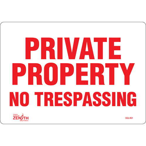 Enseigne Private Property, 7" x 10", Vinyle, Anglais D. Morneault & Fils