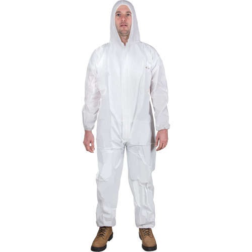 Hooded Coveralls, Medium, White, SMS D. Morneault & Fils