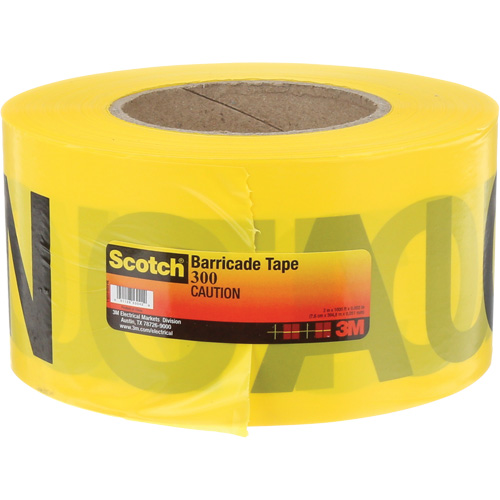 Scotch&reg; Buried Barricade Tape, English, 3" W x 1000' L, 2 mils, Black on Yellow D. Morneault & Fils