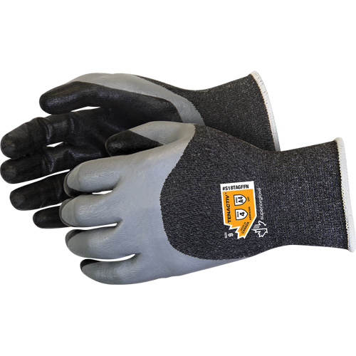 Double-Dipped Cut-Resistant Gloves, Size 5, 18 Gauge, Foam Nitrile Coated, TenActiv Shell, ASTM ANSI Level A4 D. Morneault & Fils