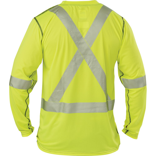 Polartec&reg; Power Grid&reg; High-Visibility Long Sleeve T-Shirt, Polyester, 2X-Large, High Visibility Lime-Yellow D. Morneault & Fils