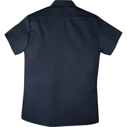 Twill Short-Sleeved Work Shirt with Snap, Men's, Small, Navy Blue D. Morneault & Fils