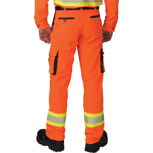 Pantalons cargo haute visibilit&eacute; antid&eacute;chirure, Polyester, 28, Orange haute visibilit&eacute; D. Morneault & Fils