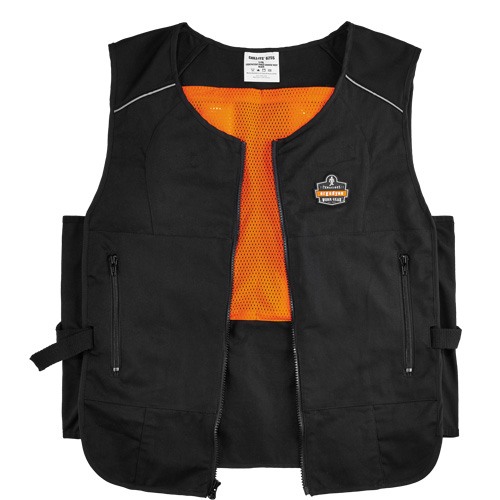 Veste de refroidissement &agrave; changement de phase l&eacute;g&egrave;re avec sachets 6260 Chill-Its, Petit/Moyen, Noir D. Morneault & Fils