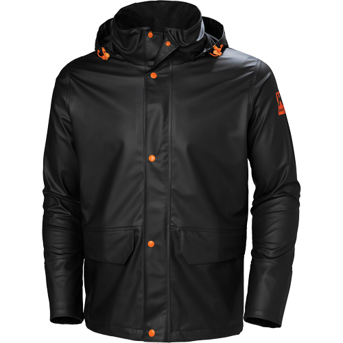 Gale Rain Jacket, Polyester/Polyurethane, Large, Black D. Morneault & Fils
