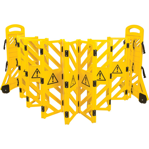 Portable Mobile Barrier, 40" H x 13' L, Yellow D. Morneault & Fils