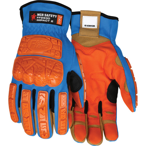 Gants antichocs Forceflex, Moyen, Paume en Synth&eacute;tique, Poignet &agrave; enfiler D. Morneault & Fils