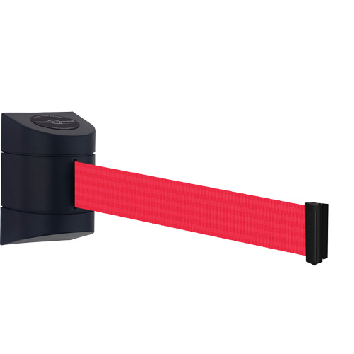 TensaBarrier&reg; Wall Mounted Unit, Plastic, Screw Mount, 30', Red Tape D. Morneault & Fils