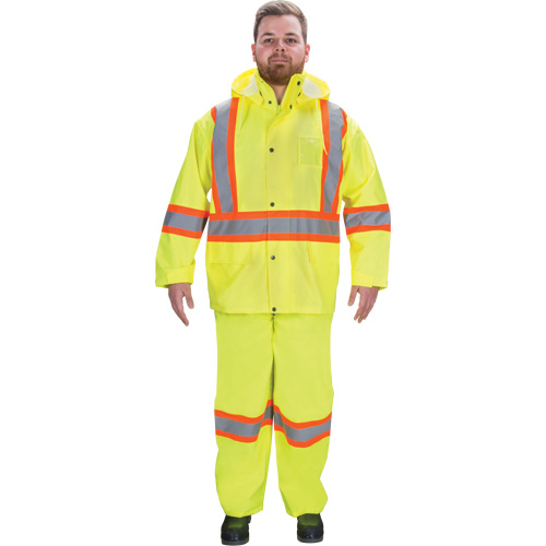 RZ1000 Rain Suit, Polyester, Small, High Visibility Lime-Yellow D. Morneault & Fils