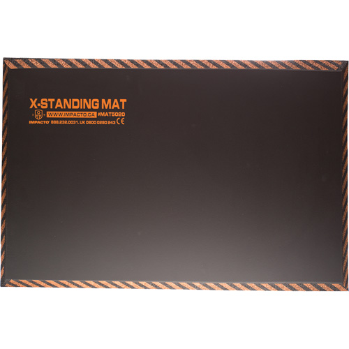 Anti-Fatigue Standing Mat, Smooth, 16" x 28" x 1", Black, Rubber D. Morneault & Fils
