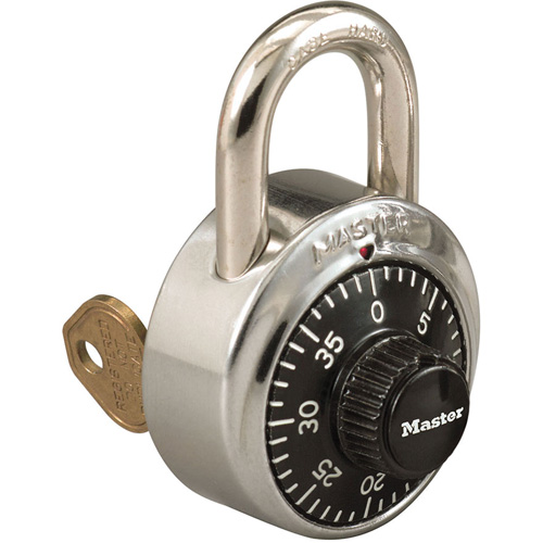 1525 Series Padlock with Key Control Feature, Combination, Stainless Steel, 1-7/8" Width D. Morneault & Fils