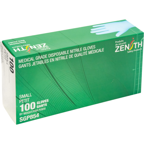 Puncture-Resistant Medical-Grade Disposable Gloves, Small, Nitrile, 3.5-mil, Powder-Free, Blue, Class 2 D. Morneault & Fils
