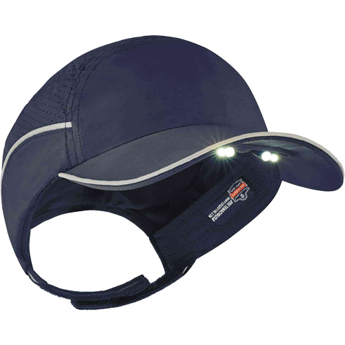 Skullerz&reg; 8965 Lightweight Bump Cap Hat with LED Lighting, Navy Blue D. Morneault & Fils